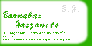 barnabas haszonits business card